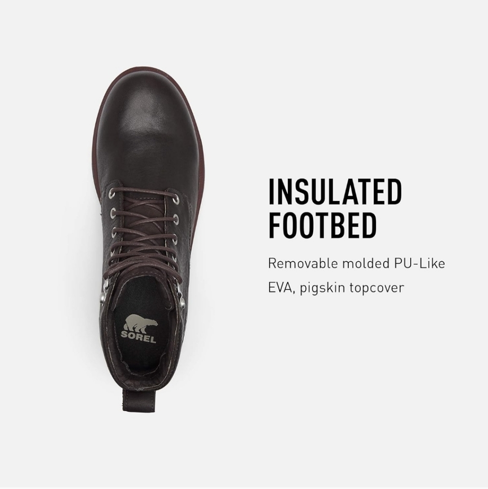NIB - Sorel Men's Caribou Six Waterproof Boot - Size 12 (Blackened Brown) - Picture 5 of 6